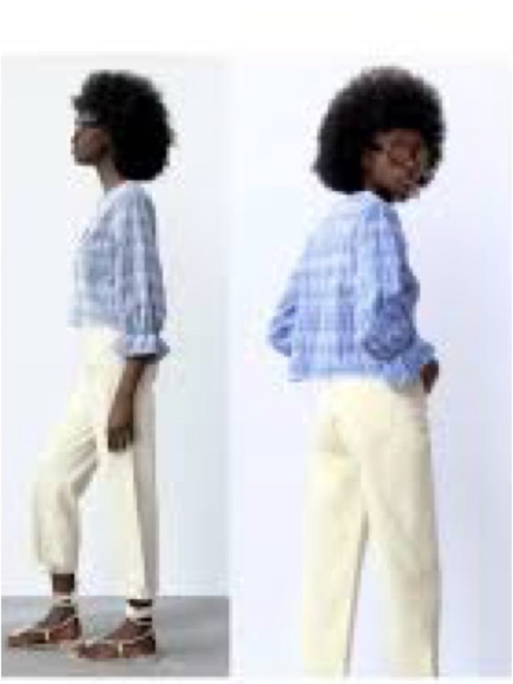 Zara cotton light blue embroidered blouse size XS - Picture 8 of 14
